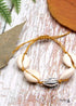Pulsera Boho, Pulsera de Concha Puka de Oro Blanco, Mar
